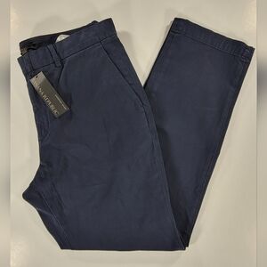 NEW Banana Republic Chino Pants Authentic Slim Fit Garment Dyed Navy Mens 33x30